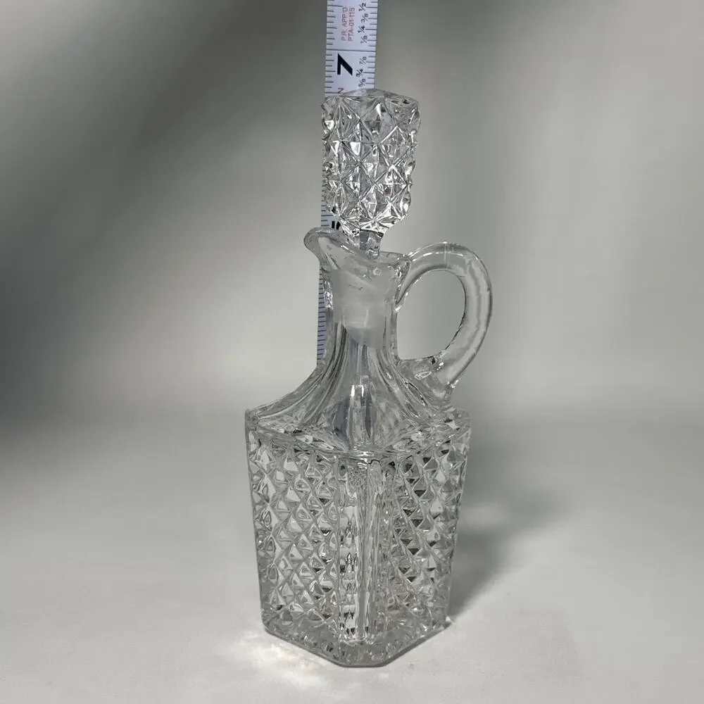 Vintage Cut Crystal Glass Decanter W/ Stopper